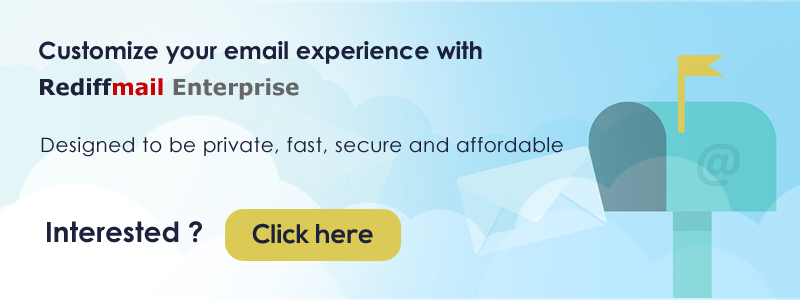 Secure, Cloud based Enterprise Email Solution for Businesses and Professionals from the popular Rediffmail service